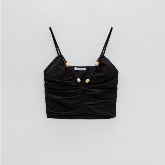 NWT ZARA Black Beaded Top Size Small - Picture 9 of 11